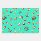 Elegante Küste Themed Nautical Blue and White Geschenkpapier Set (Vorderseite 2)