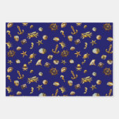 Elegante Küste Themed Nautical Blue and White Geschenkpapier Set (Vorderseite)