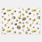 Elegante Küste Themed Nautical Blue and White Geschenkpapier Set (Vorderseite 3)