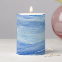 Elegante Küste Wasserfarbenfrohe Säule Kerze
