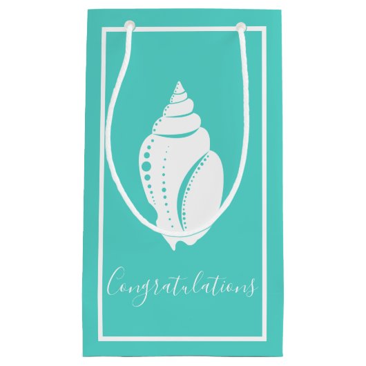 Elegante Küste White Spiral Seashell Kleine Geschenktüte (Vorderseite)