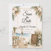 Elegante Küsten-Boho-Romantik-Hochzeit Save The Date (Vorderseite)