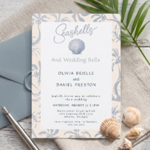 Elegante Küsten-Muschel-Hochzeitseinladung Einladung