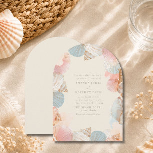 Elegante Küsten-Muschel-Hochzeitseinladung Einladung