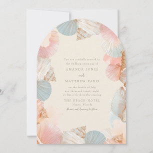 Elegante Küsten-Muschel-Hochzeitseinladung Einladung