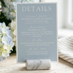 Elegante Küstenblaue Schrift Hochzeit Beilagekarte Begleitkarte