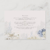 Elegante Küstenhochzeit Dusty Blue Begleitkarte (Vorderseite)