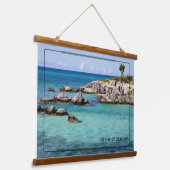 Elegante Küstenlandschaft für Ihren Platz Wandteppich Mit Holzrahmen (Gewinkelt)