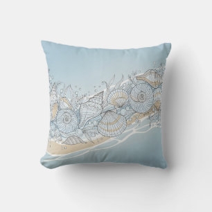 Elegante Küstenmuscheln Kissen