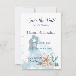 Elegante Küstenromanze-Hochzeit  Save The Date