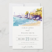 Elegante Küstenstrasse Sand Beach Rocky Seascape H Einladung (Vorderseite)