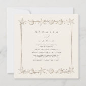 Elegante Küstenstrasse Seashell Beach Hochzeit Einladung (Vorderseite)