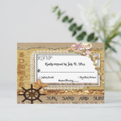 Elegante Küstenstrasse Seebad Sommerhochzeit RSVP Karte (Stehend Vorderseite)