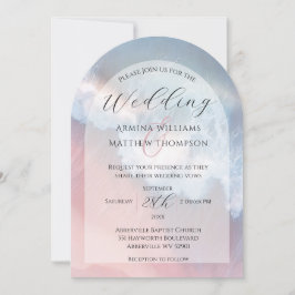 Elegante Küstenwave Arch Beach Hochzeit Einladung