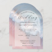 Elegante Küstenwave Arch Beach Hochzeit Einladung (Vorne/Hinten)