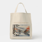 Elegante Kyōto im Winter Wasserfarbenfreude Kunst- Tragetasche (Rückseite)