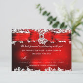 Elegante Lace & Bow Weihnachtsfeiertage UAWG RSVP Karte (Stehend Vorderseite)