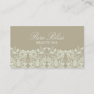 Elegante Lace Brown Business Card Visitenkarte