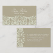 Elegante Lace Brown Business Card Visitenkarte (Vorne/Hinten)