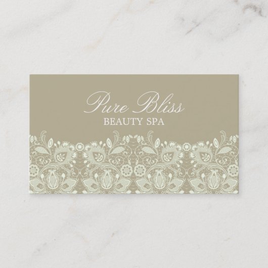 Elegante Lace Brown Business Card Visitenkarte (Vorderseite)