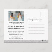 Elegante Lace Chalkboard 2 Foto Grad Einladung Postkarte (Rückseite)