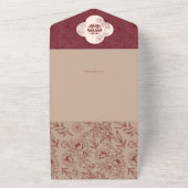 Elegante Lace Floral Chinese Wedding All In One Einladung (Außenbereich)