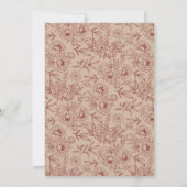 Elegante Lace Floral Chinese Wedding Einladung (Rückseite)