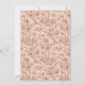 Elegante Lace Floral Chinese Wedding Einladung (Rückseite)