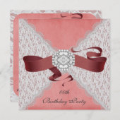 Elegante Lace Geburtstagsparty Einladungen (Vorne/Hinten)