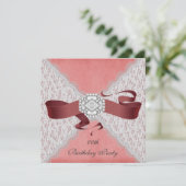 Elegante Lace Geburtstagsparty Einladungen (Stehend Vorderseite)