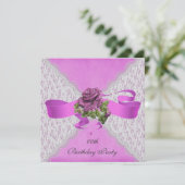 Elegante Lace Geburtstagsparty Einladungen (Stehend Vorderseite)