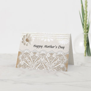 Elegante Lace-Look Country Style Mutter Day Card Feiertagskarte