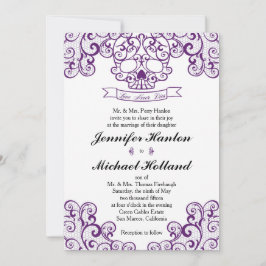 Elegante Lace Skull Calavera Einladungskarte Einladung