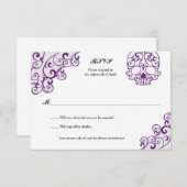Elegante Lace Skull Calavera RSVP Card (Vorne/Hinten)