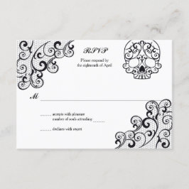 Elegante Lace Skull Calavera RSVP Card Karte
