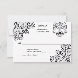 Elegante Lace Skull Calavera RSVP Card Karte