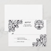 Elegante Lace Skull Calavera RSVP Card Karte (Vorne/Hinten)