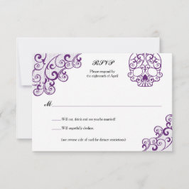 Elegante Lace Skull Calavera RSVP Card Karte