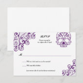 Elegante Lace Skull Calavera RSVP Card Karte (Vorne/Hinten)