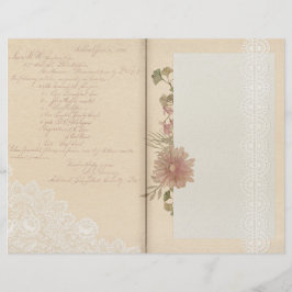 Elegante Lace Vintag Floral Journal Page