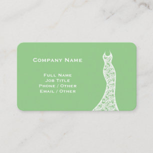 Elegante Lace Wedding Dress Business Card grün Visitenkarte