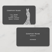 Elegante Lace Wedding Dress Dunkelgrau Visitenkart Visitenkarte (Vorne/Hinten)