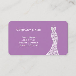 Elegante Lace Wedding Dress Lavendel Business Card Visitenkarte