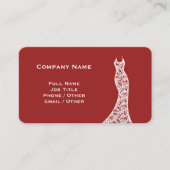 Elegante Lace Wedding Dress red Business Card Visitenkarte (Vorderseite)