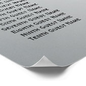 Elegante Lacework Silver Wedding Reception Sitzpla Poster (Ecke)