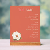Elegante Lachsrosa-Minimalist-Bar-Speisekarte Acrylschild (Neutral)