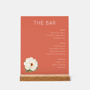 Elegante Lachsrosa-Minimalist-Bar-Speisekarte Acrylschild