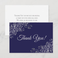 Elegante Lacy Silver & Navy Blue Simple Wedding