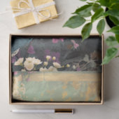 Elegante Lady & a Peacock, lebhaftes Porträt Seidenpapier (Geschenk)