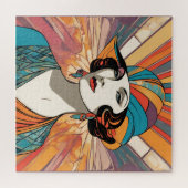 Elegante Lady Art Deco Inspiriertes Frauenportrait Puzzle (Horizontal)